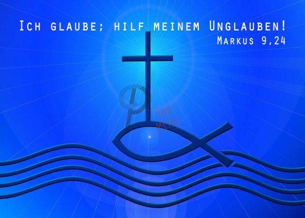 741 - Jahreslosung 2020 - Kreuz und Fisch