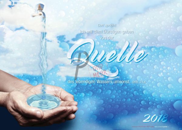 514.1 - Jahreslosung 2018 Wasserhahn quer (mit Jahreszahl)