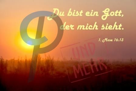 Du bist ein Gott, der mich sieht. 1. Mos 16,13 / Gen 16,13 Sonne im Nebel
